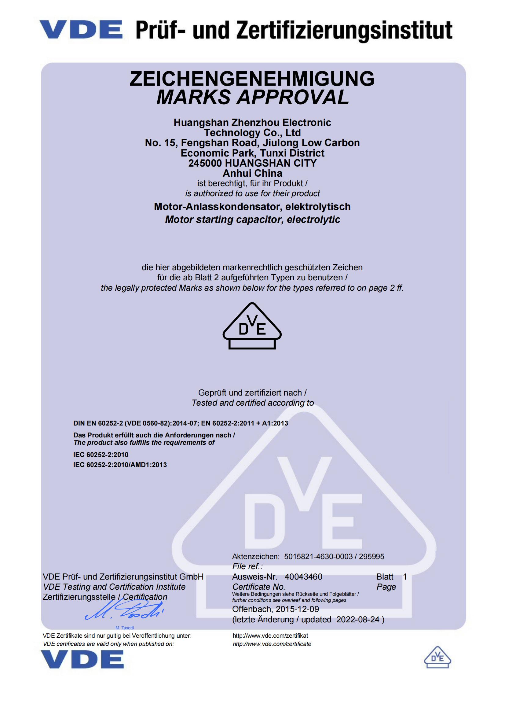 VDE certification