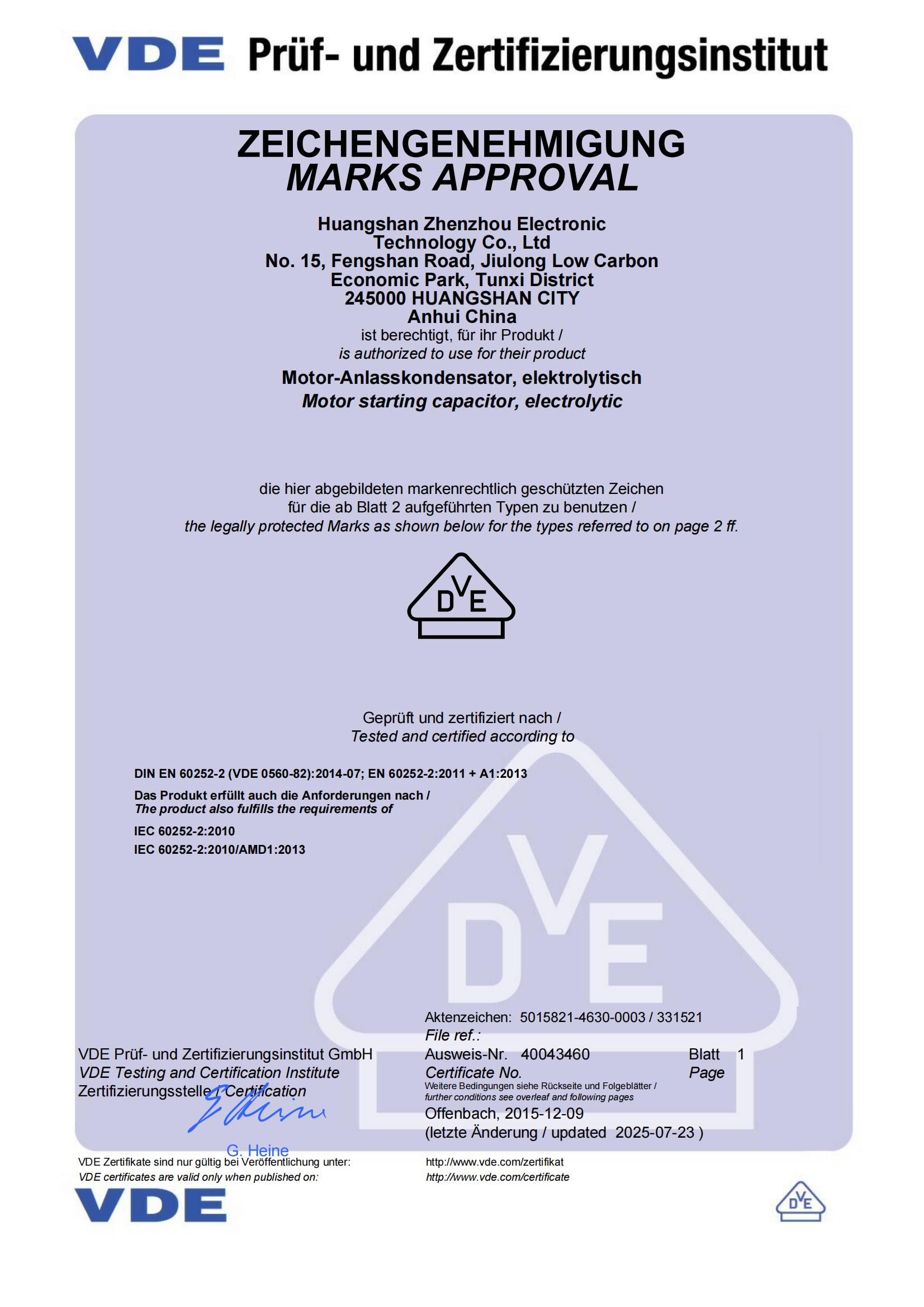 VDE certification